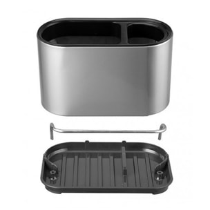 Organisateur d'évier en acier inoxydable et plastique