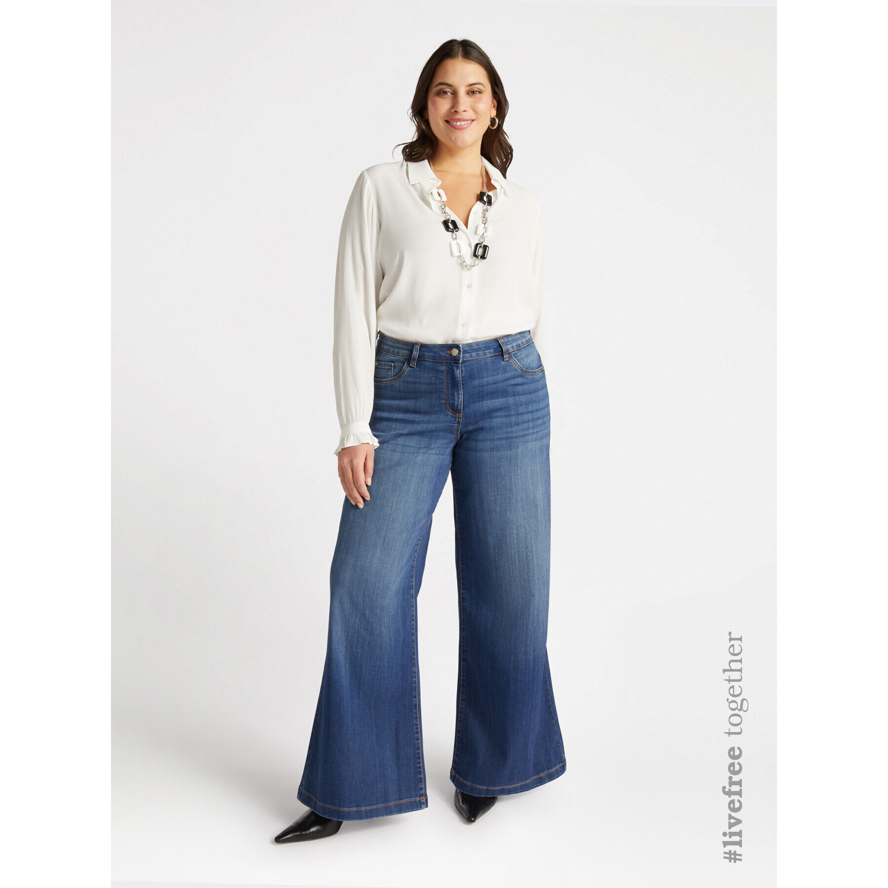 Fiorella Rubino - Camicia con viscosa LENZING™ ECOVERO™ - Bianco