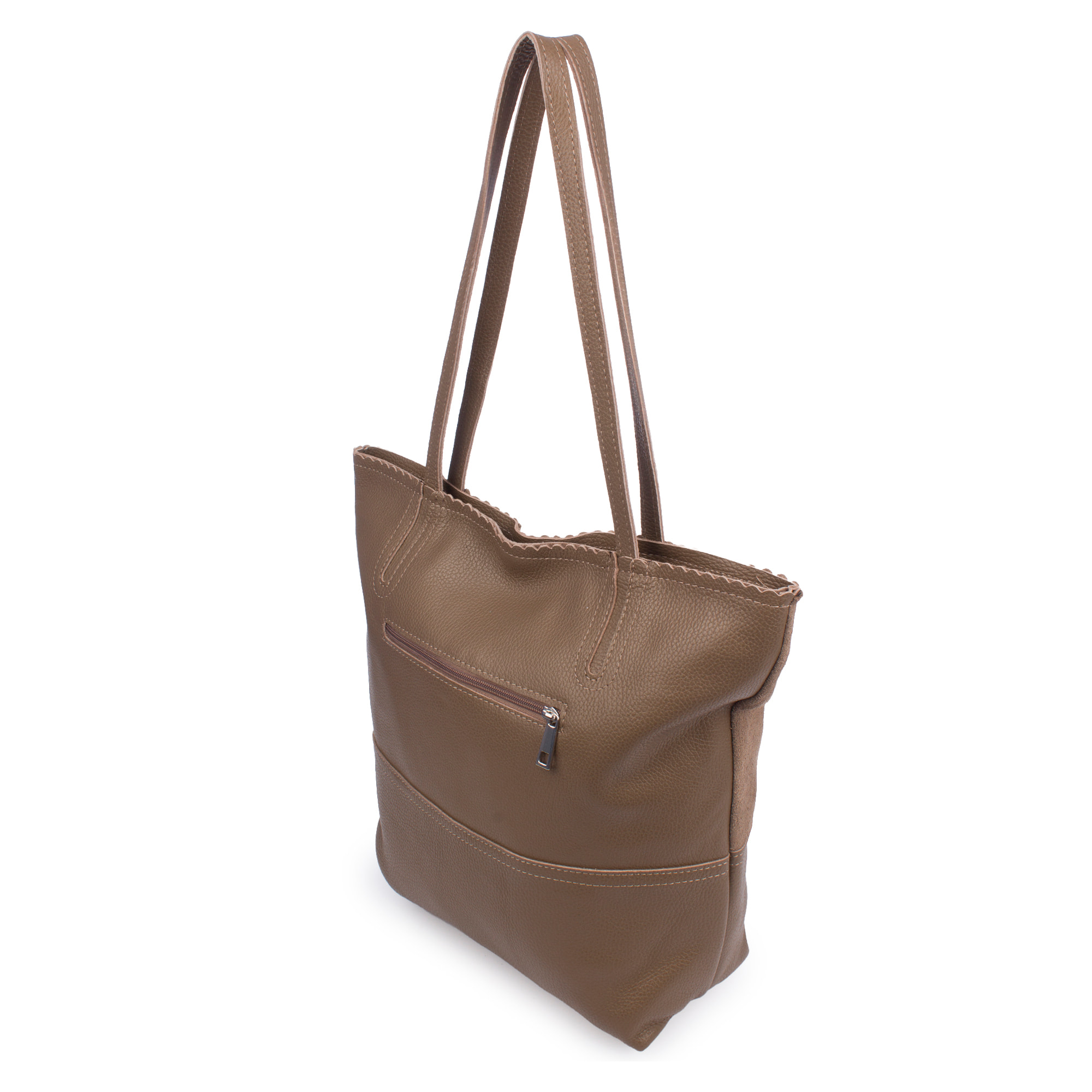 Bellino Borsa Tote Donna. Pelle autentica Camoscio e Dollaro.