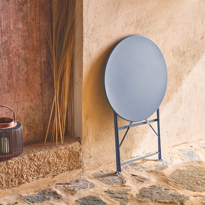 Table de jardin bistrot ronde pliante métal 2 places EMILIA 60CM
