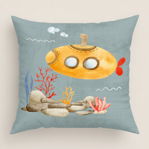 Cool Kids - Funda de Cojín Estampado - Con Cremallera - Sin relleno - 100% Algodón - Submarine