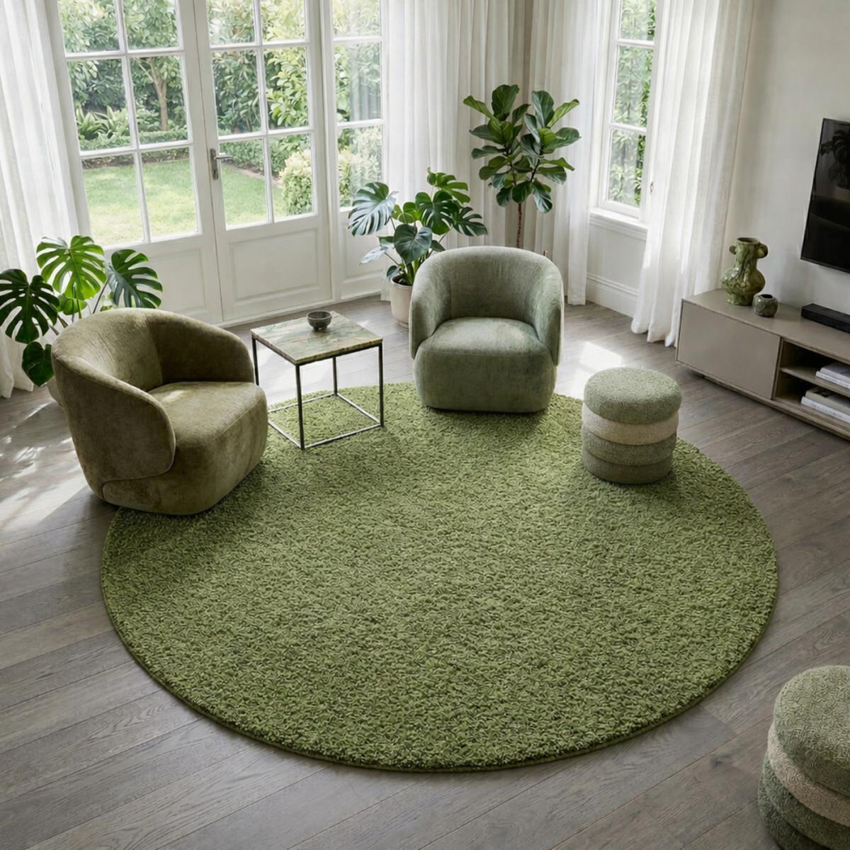 Tapis poils longs shaggy tissé motif uni ZASIVE