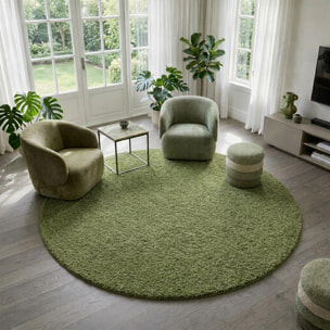 Tapis poils longs shaggy tissé motif uni ZASIVE