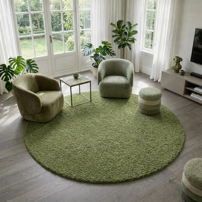 Tapis poils longs shaggy tissé motif uni ZASIVE