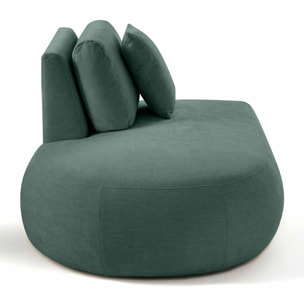 Santorini - module d'assise gauche - en tissu texturé - Vert