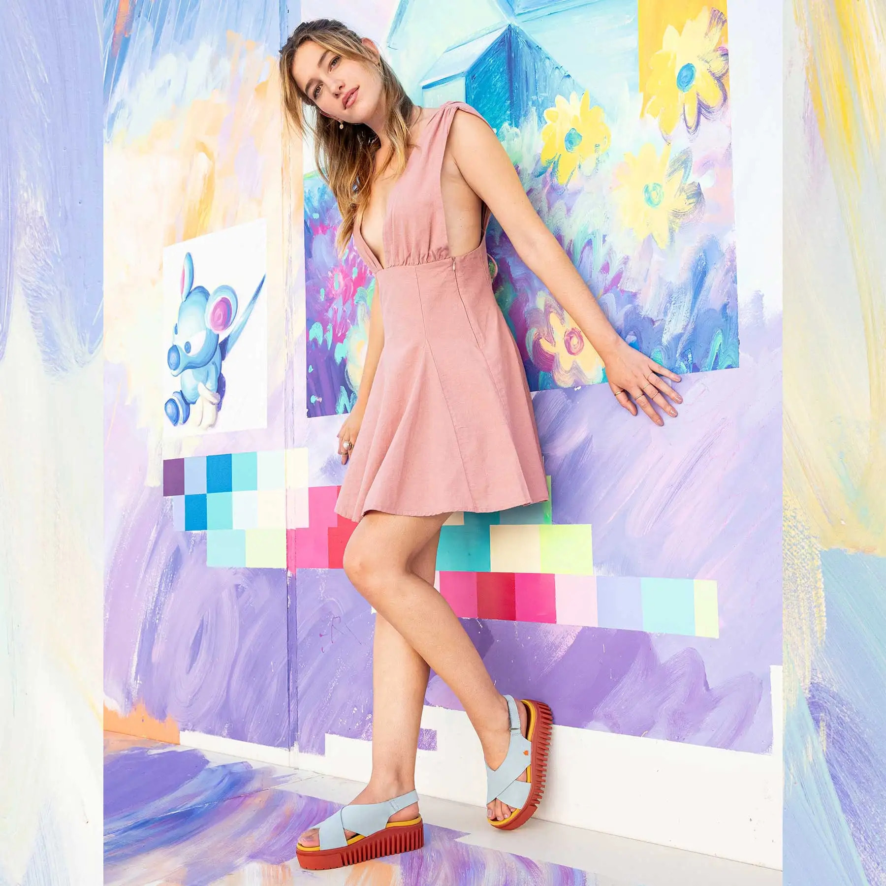 Sandalia de cuña 1574 NOBUCK HONEY/BRIGHTON color Honey