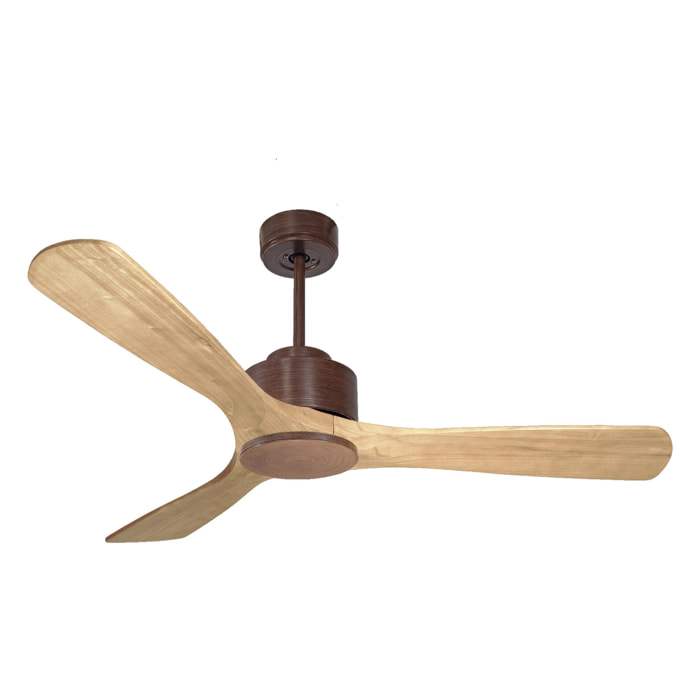Ventilateur de plafond ø132 cm avec Wifi Réversible Hypersilence 40   W brun