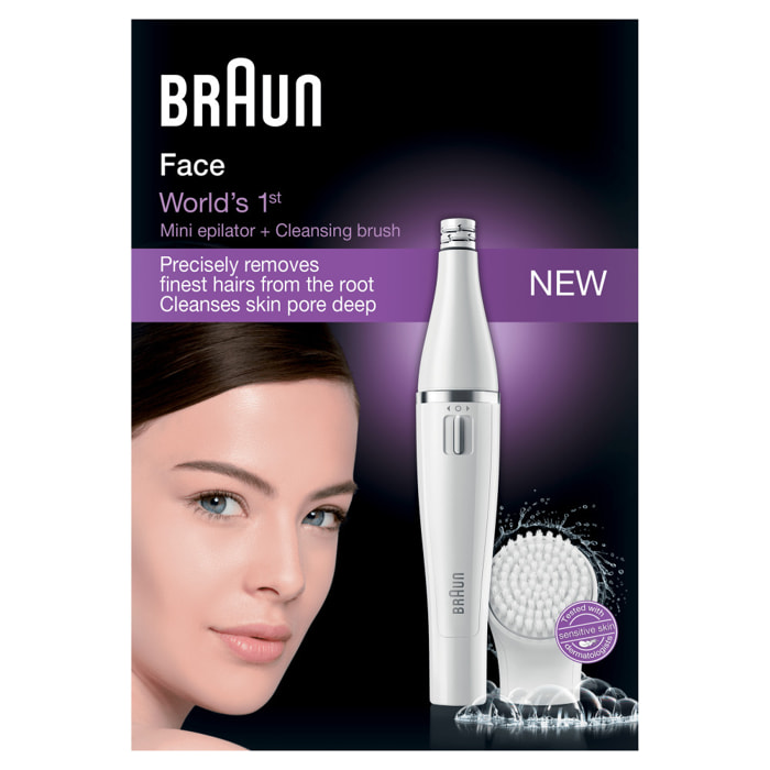 Braun Épilateur Visage Face 8 - Avec Brosse Exfoliante - Blanc
