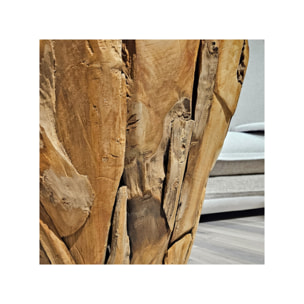 Vase décoratif bois de teck massif H. 59 cm artisanale - VIENNE