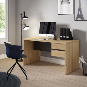 Bureau 2 tiroirs effet bois - JESS