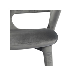 Chaise en velours avec accoudoirs - VALENTINA