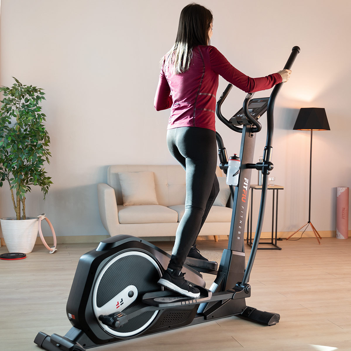 Bicicleta elíptica FITFIU con disco 6kg, conectividad APP y pulsómetro