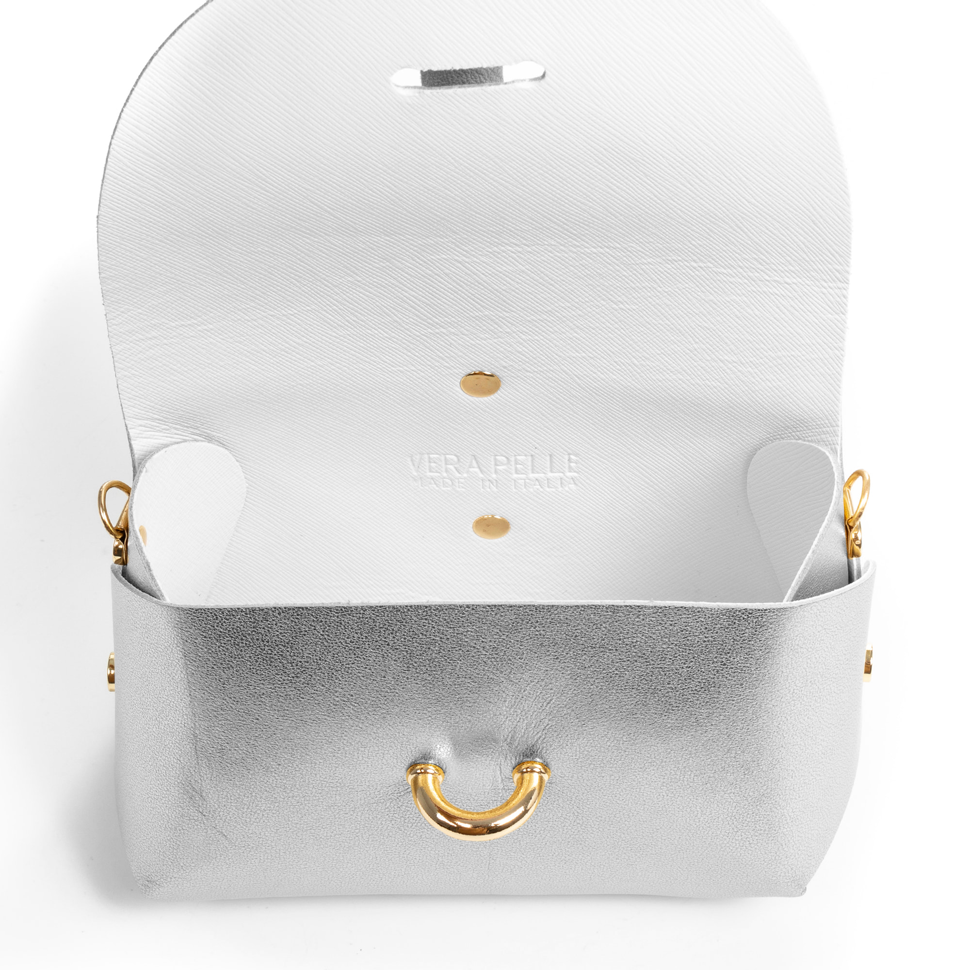 Aurora Bolso bandolera Mujer. Piel auténtica Gamuza lacado brillante.