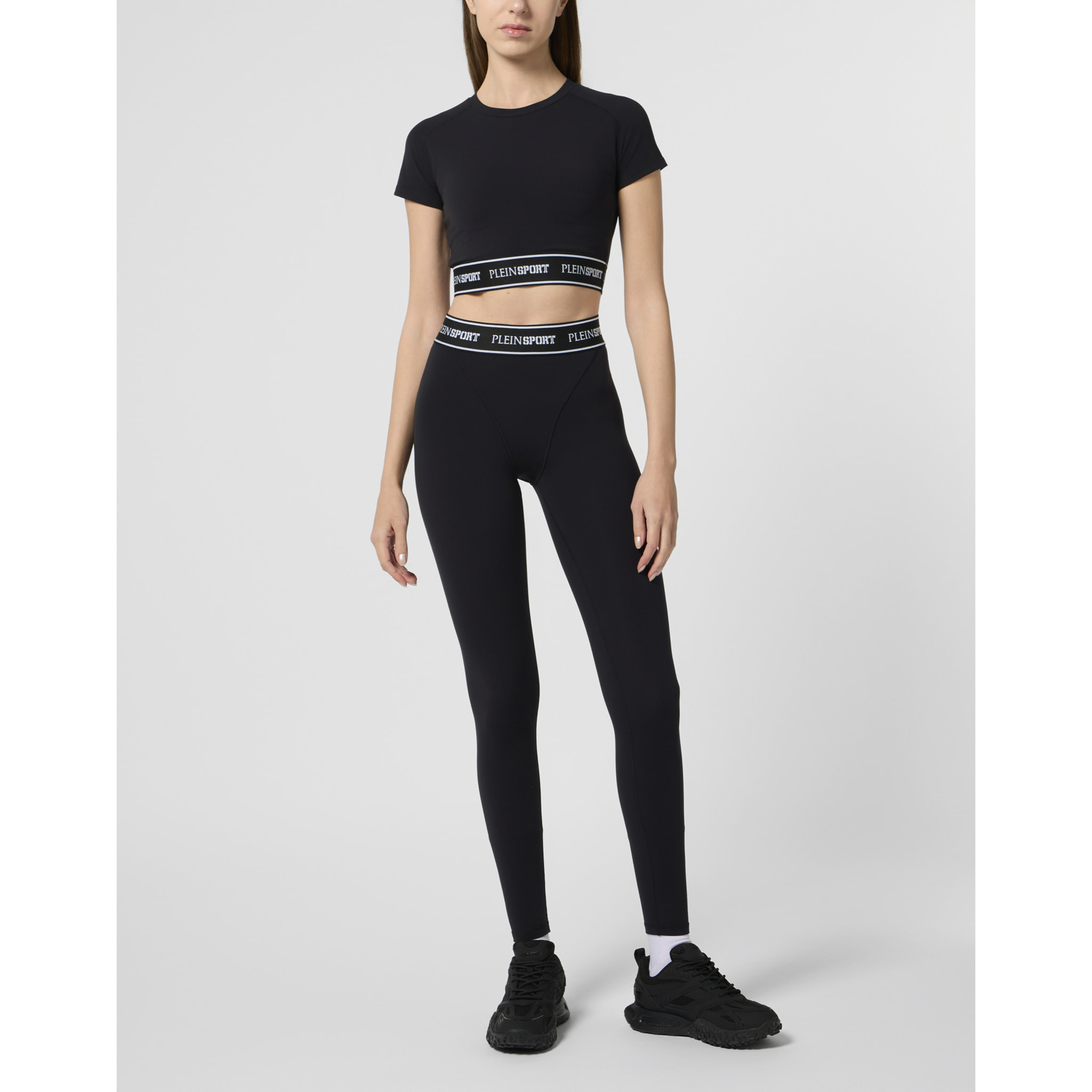 PLEIN SPORT Fleece Cropped T-Shirt