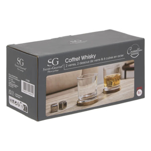 Coffret whisky + pierres Jules 9x9cm 270ml transparent