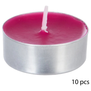 Lot de 10 bougies parfumées - framboise - 140g