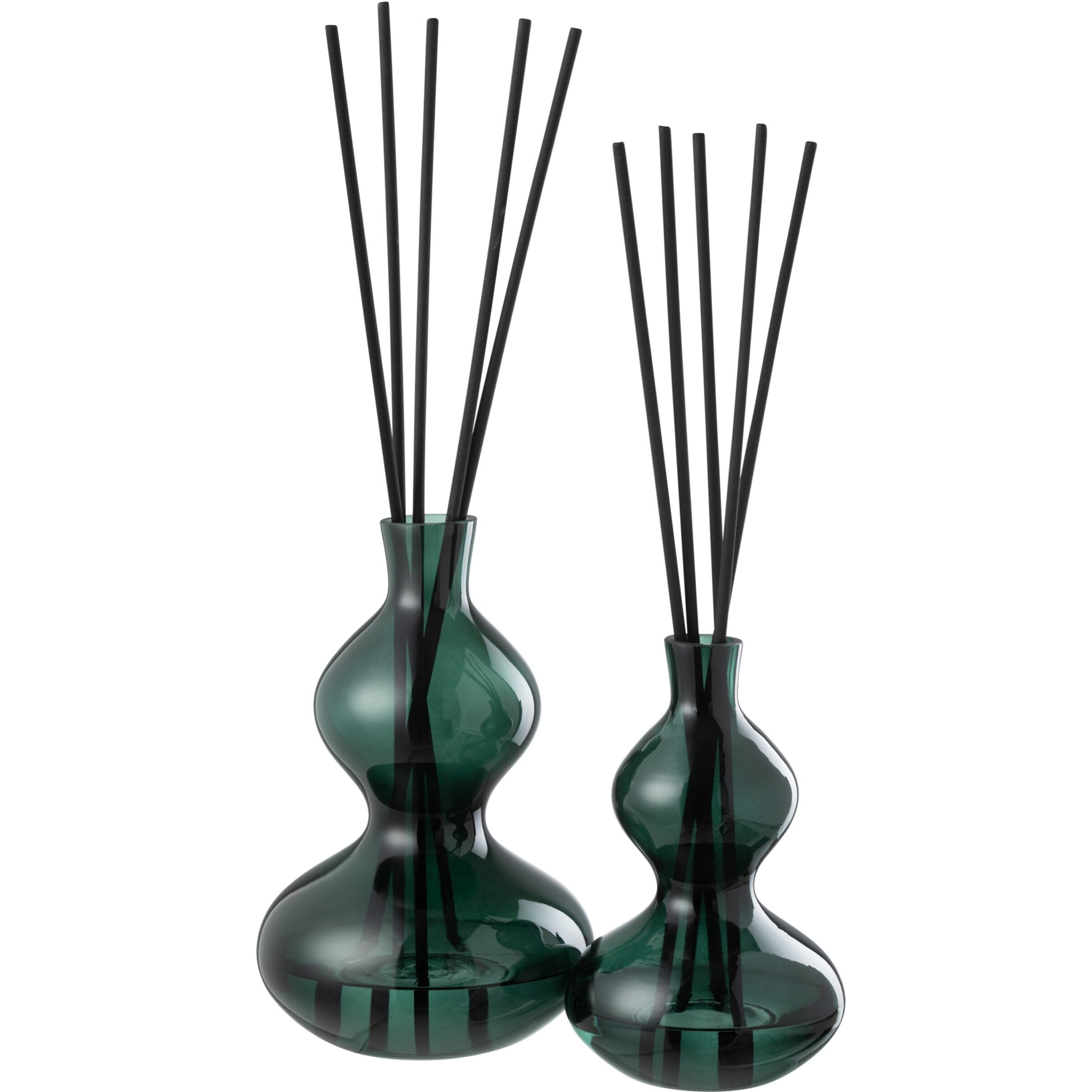J-Line Bâtonnets parfumés Cedar Breeze - verre - vert foncé - large - 1000 ml