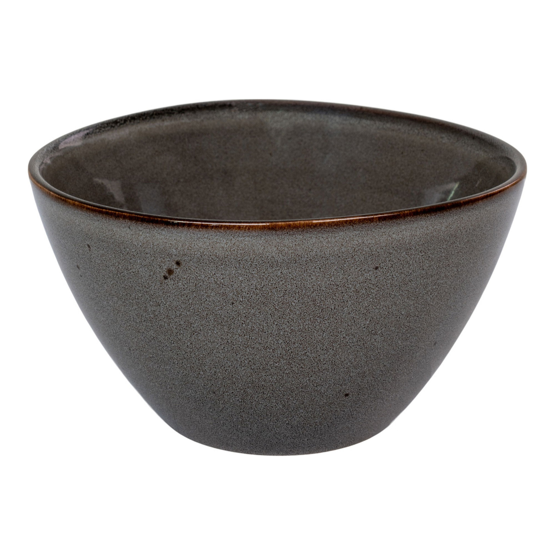 Set 4 Ciotole Selma in Gres Grigio e Marrone — Ø15×9 cm