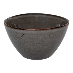 Set 4 Ciotole Selma in Gres Grigio e Marrone — Ø15×9 cm