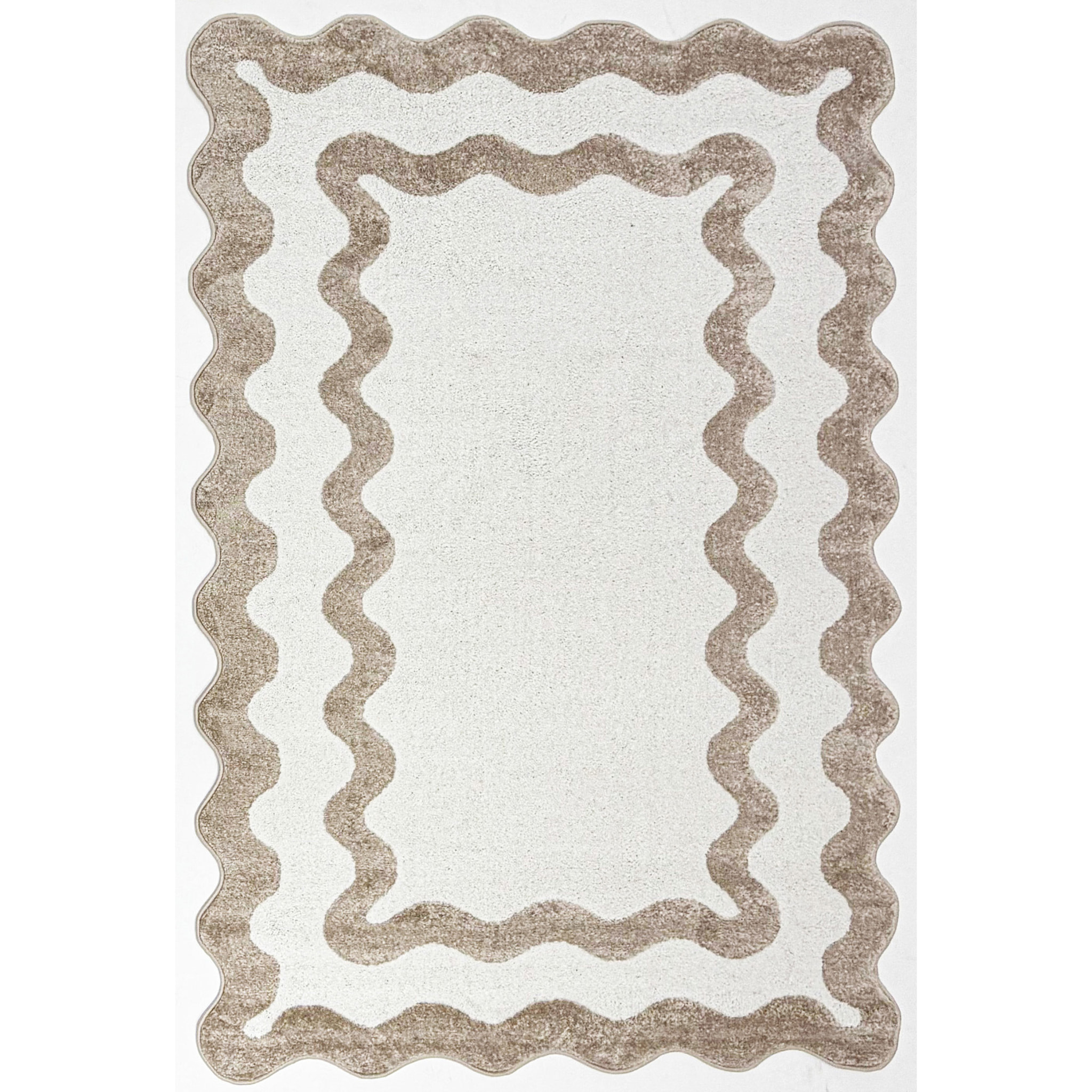 PANTONE - Tapis beige à bords festonnés TERRA DEL SOL