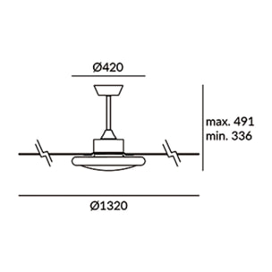 Forlight Ventilador de techo ip20 bahia led 24.4w blanco cálido - 3000k on-off níquel satinado w