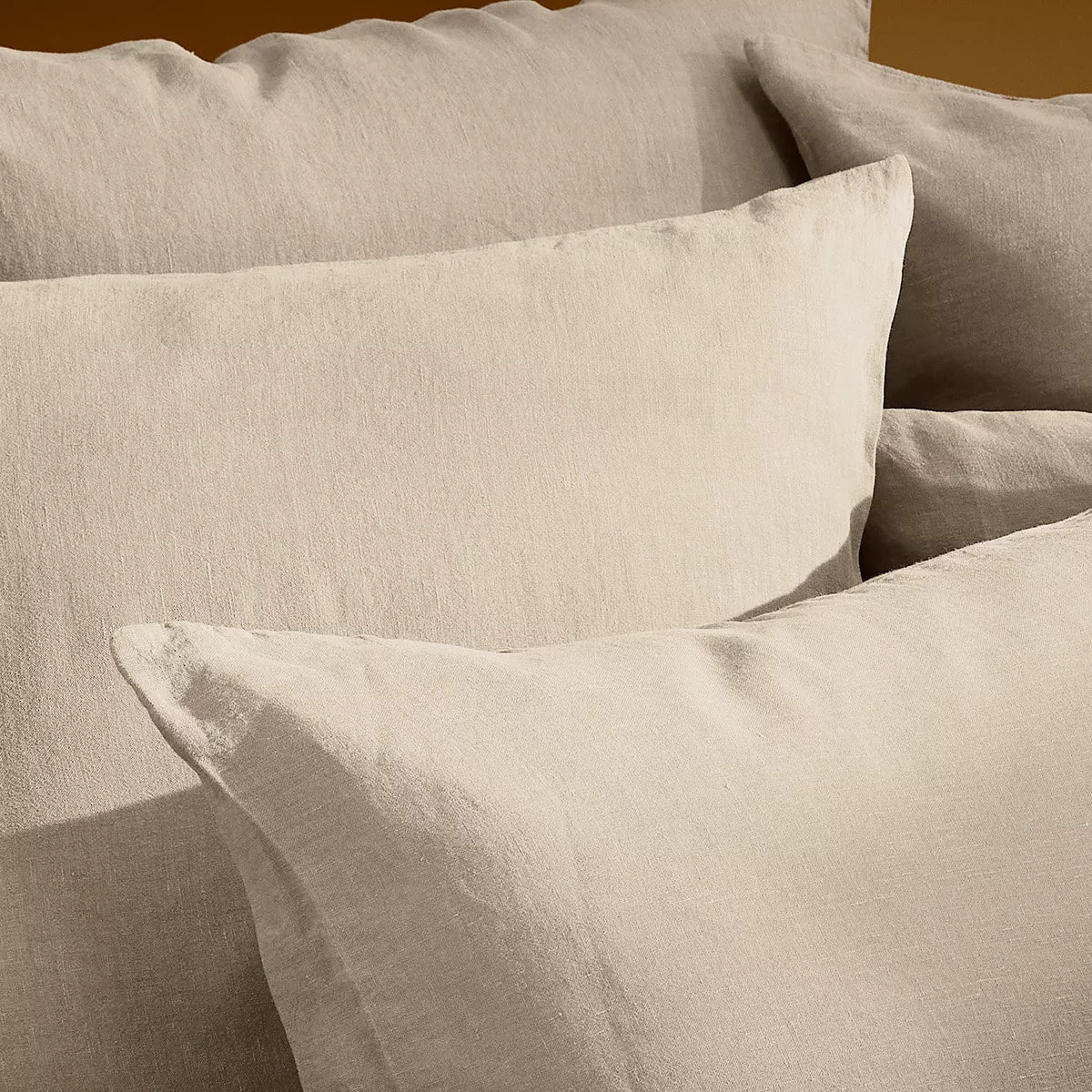 Taie d'oreiller pur lin lavé 165 g/m² uni beige Le lin lave lin