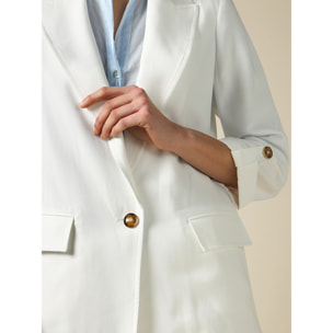 Oltre - Blazer in twill di viscosa - Bianco