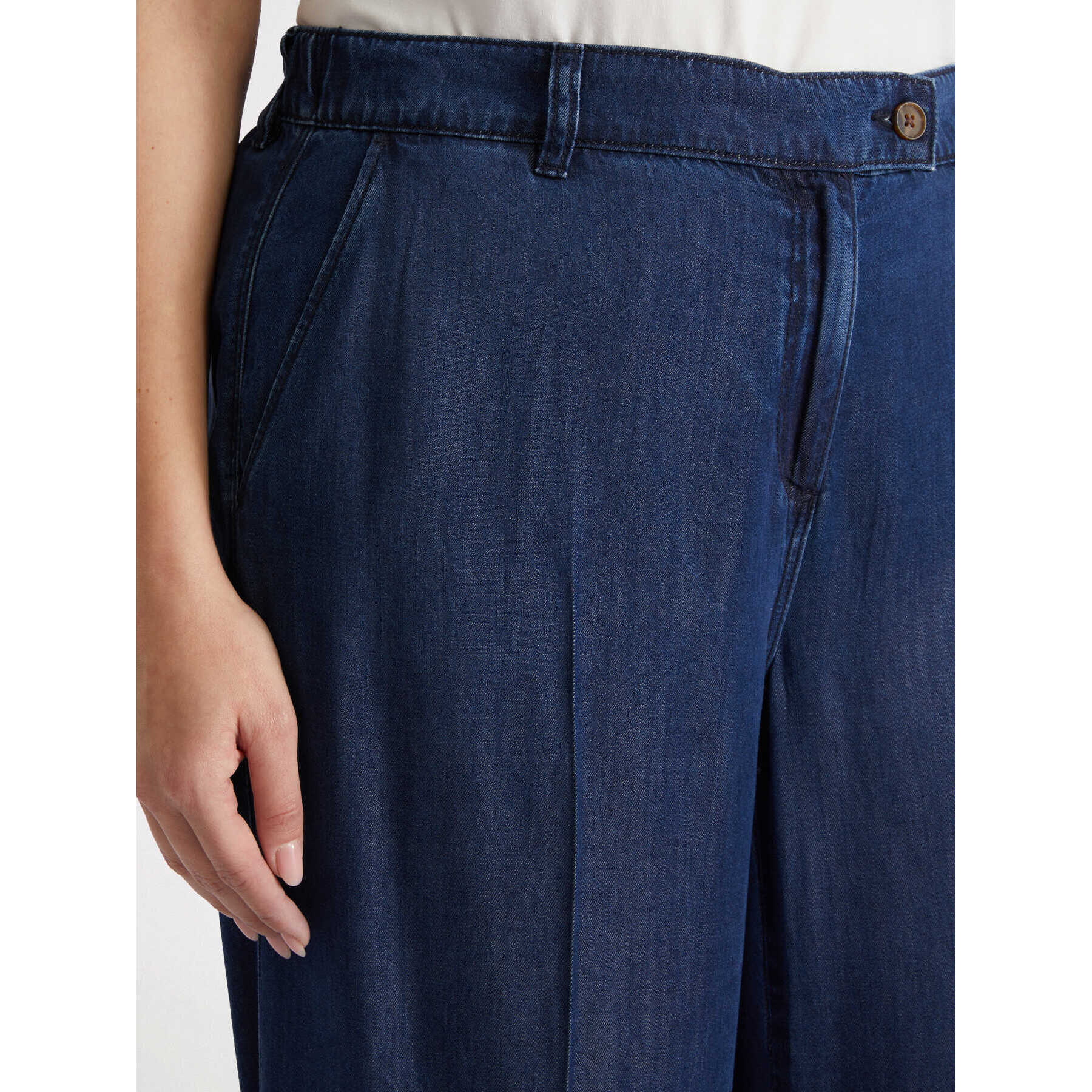 Fiorella Rubino - Pantaloni Denim Wide Leg con fibre in TENCEL™ - Blu