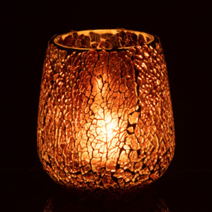 J-Line bougeoir Ali - verre - brun - medium