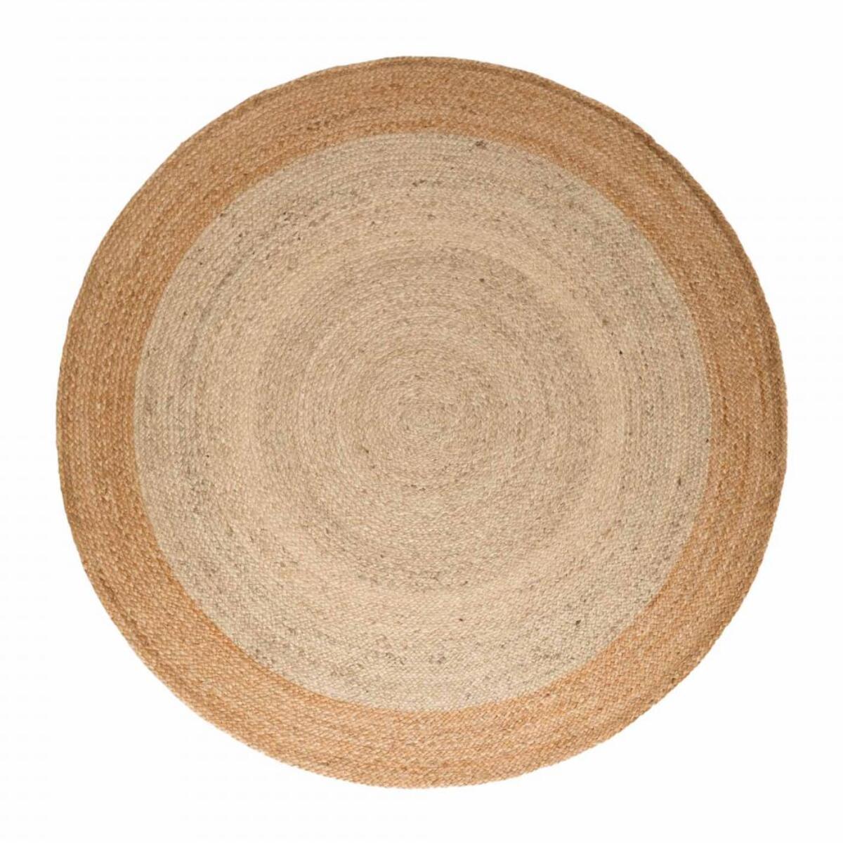 Tapis rond, motif simple authentique, voxa, jute tissé à la main
