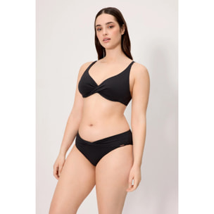 Slip bikini midi modellante Nero