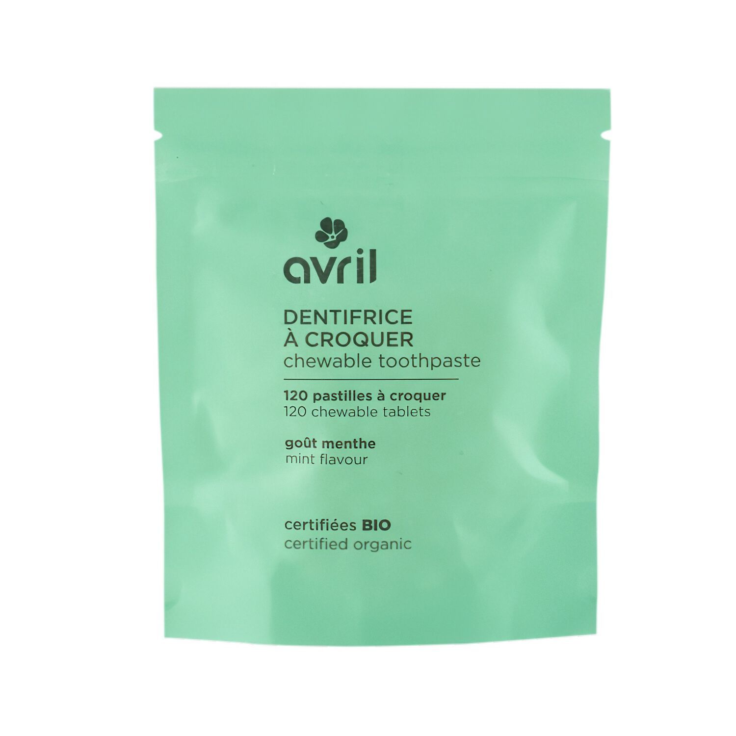 Dentifrice à Croquer Certifié Bio - Recharge de 120 Pastilles de Dentifrice 10 g