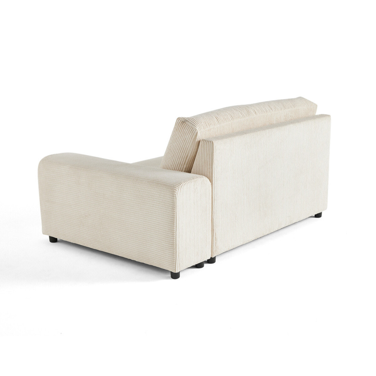 Garance - module d'assise 2 places avec accoudoir droit - en velours côtelé - Beige