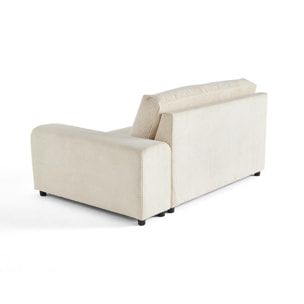 Garance - module d'assise 2 places avec accoudoir droit - en velours côtelé - Beige