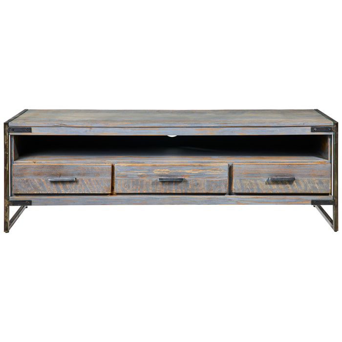 LEICESTER - PORTA TV 3 CASSETTI GREY - misura: 150X40X50 cm