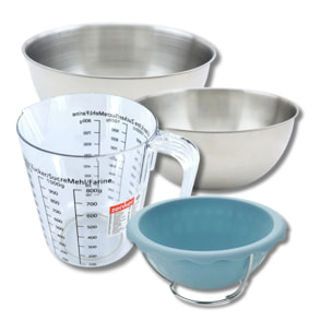 Set pâtisserie avec moule demi-sphère pour gâteau créatif, 2 bols à mixer, verre mesureur et spatule Zenker