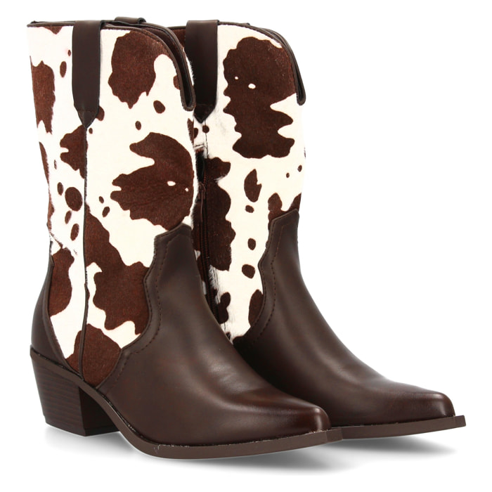 Botín campero con estampado animal