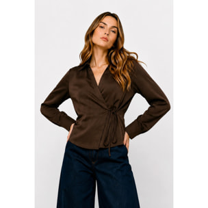 Kocca - Camicia da donna a portafoglio in viscosa con laccetto Donna