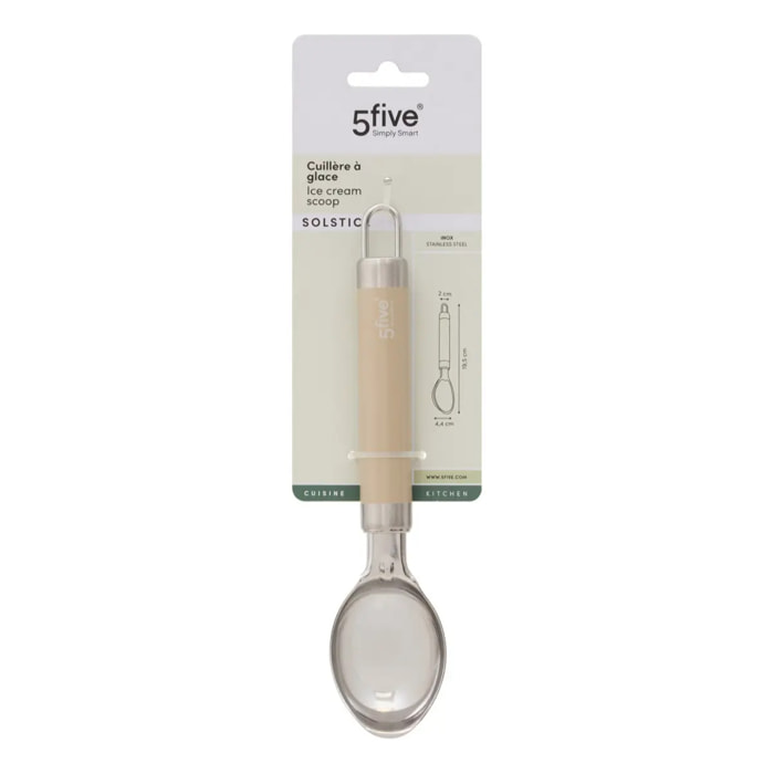 Cuillère à glace Solstice H19,5cm beige en inox