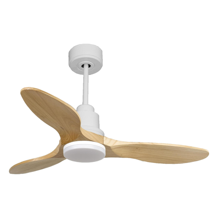 Ventilateur de plafond Réversible  Thermostat Dimmable Wifi Moteur à courant continu Toits en pente Télécommande Lumière à trois tons Hypersilence Mémoire