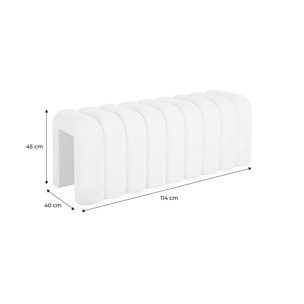 Banc. bout de lit blanc contemporain en tissu