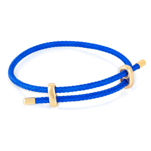 Pack de 3 pulseras trenzadas de alambre de acero rosa, azul y rojo con cierre cruzado de cobre dorado.