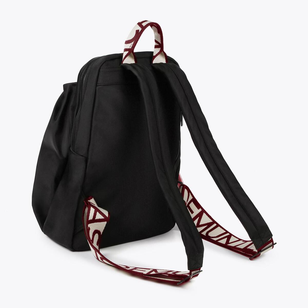 Zaino in nylon con spalline logo a contrasto
