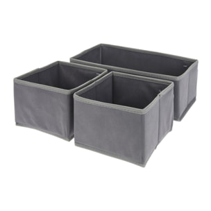 Well home conjunto de organizador de 3 piezas en gris oscuro