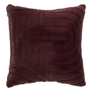 Coussin Arka carré 45x45cm effet fausse fourrure marron