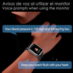 Smartwatch TK66. Llamadas Bluetooth con funciones avanzadas de salud: temperatura corporal, ECG, micro examen físico y presión arterial mediante bomba de inflado y bolsa de aire.
