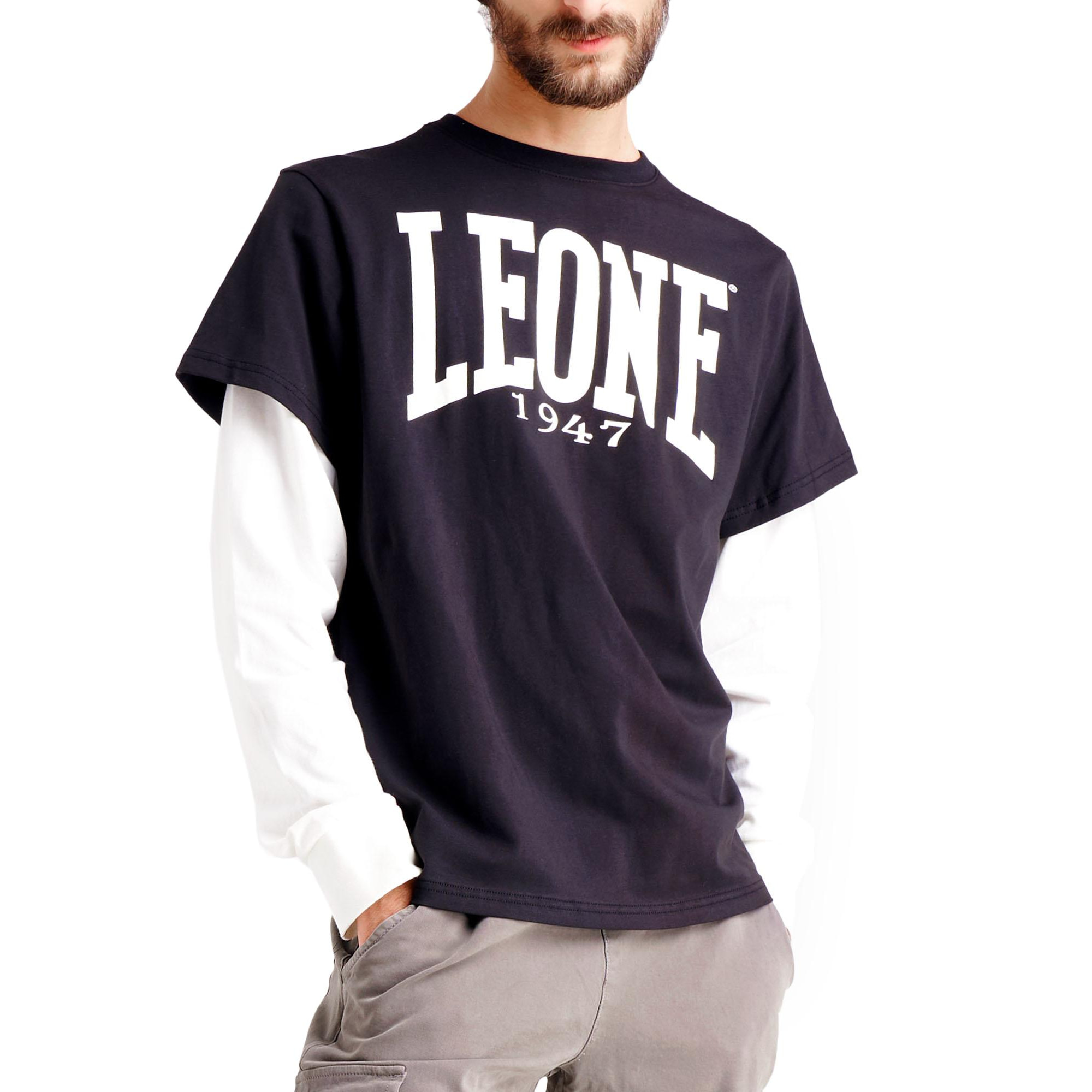 Camiseta de hombre bicolor en punto elástico con manga larga Basic Big Logo