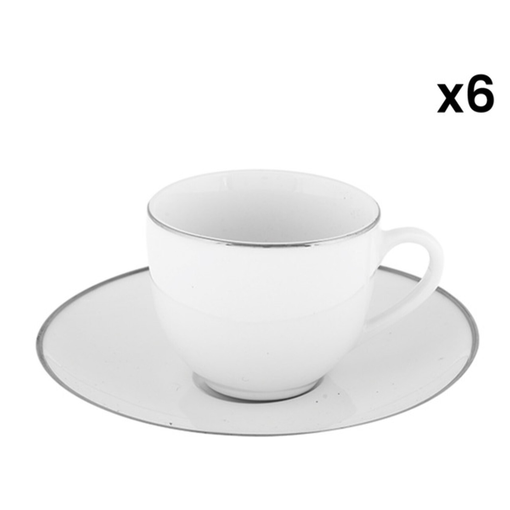 Set da caffè Platinum Chic da 6 pezzi in porcellana