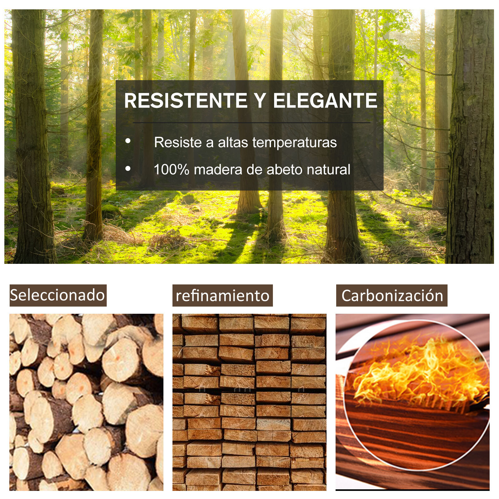 Mecedora de Madera para Terraza Sillón Balancín para Exteriores 88x68x97cm