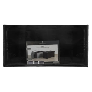 Pouf pliant double "Lysandre" effet velours noir